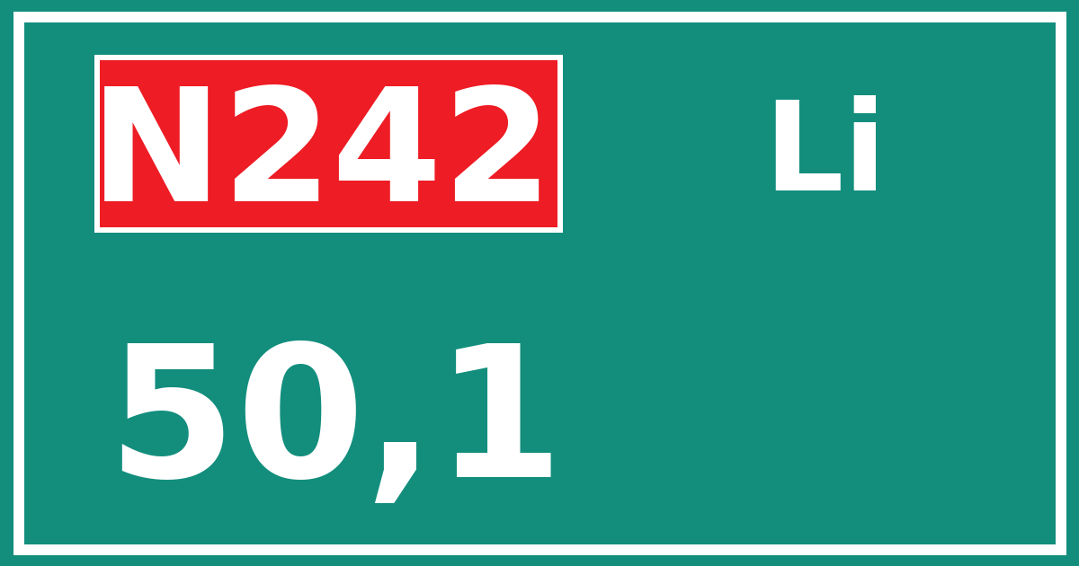 Hectometerbord N242 50,1 zijde Li