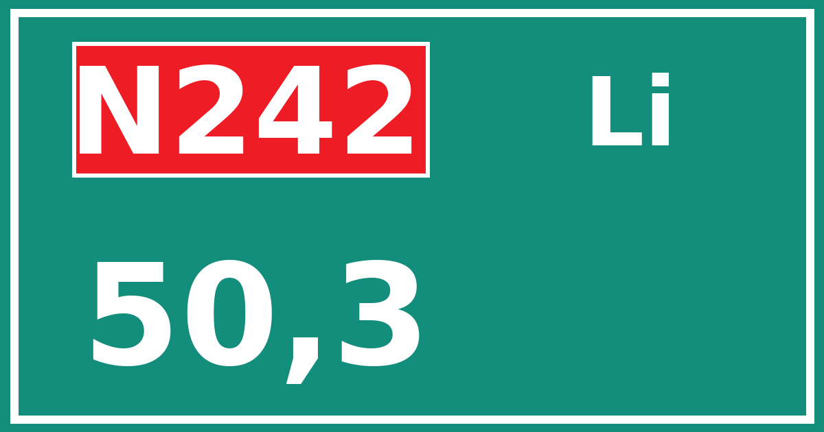 Hectometerbord N242 50,3 zijde Li