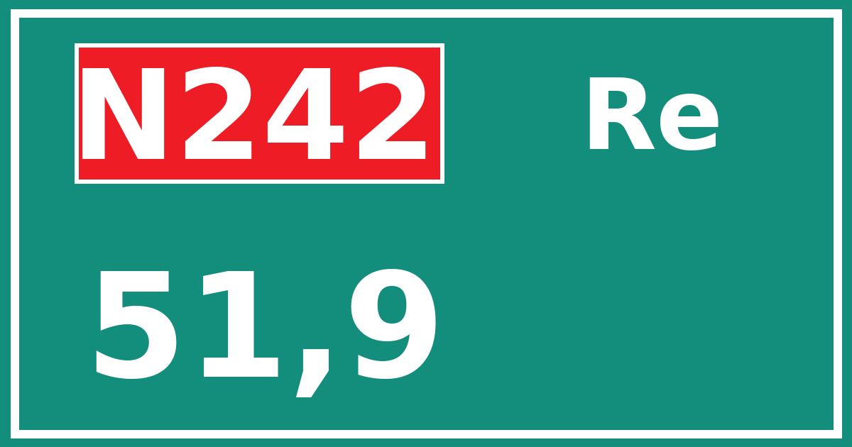 Hectometerbord N242 51,9 zijde Re