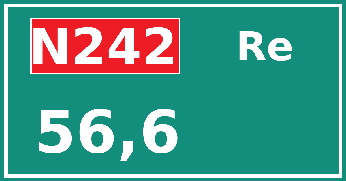 Hectometerbord N242 56,6 zijde Re