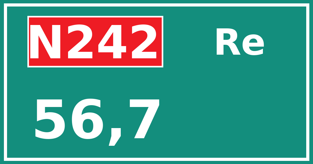 Hectometerbord N242 56,7 zijde Re
