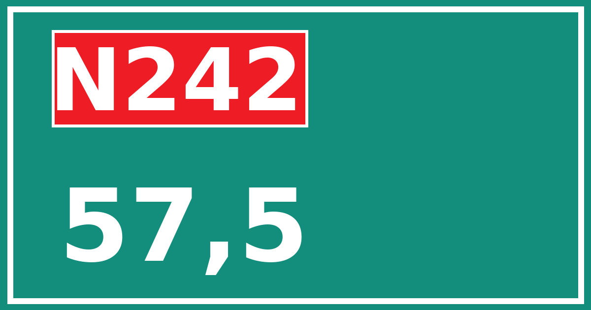 Hectometerbord N242 57,5