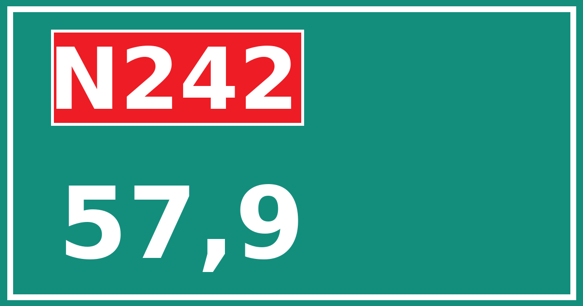 Hectometerbord N242 57,9