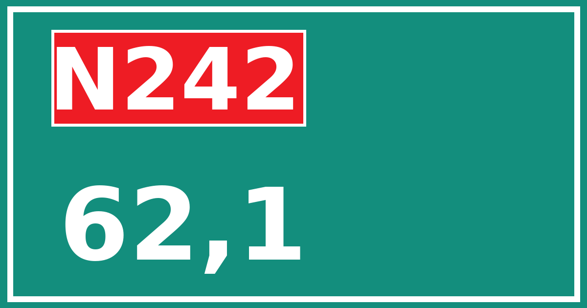 Hectometerbord N242 62,1