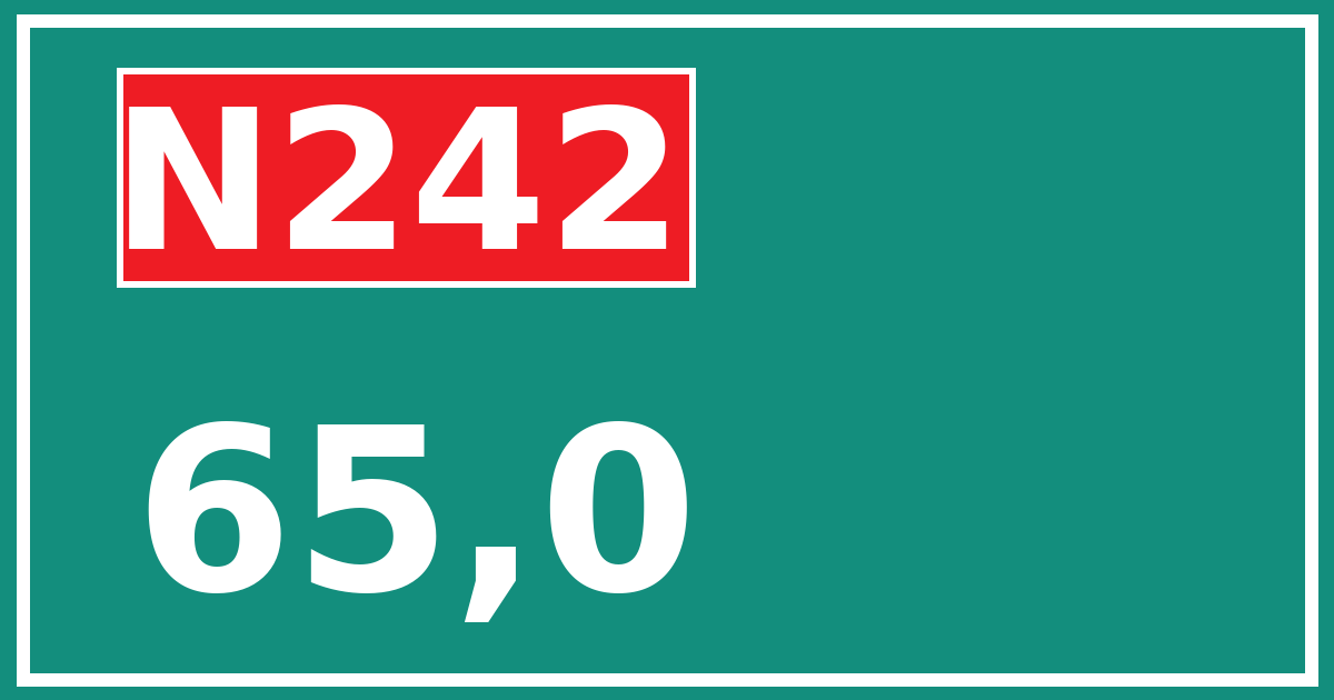 Hectometerbord N242 65,0