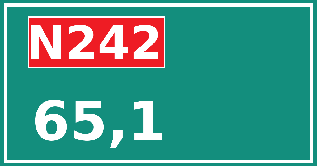 Hectometerbord N242 65,1