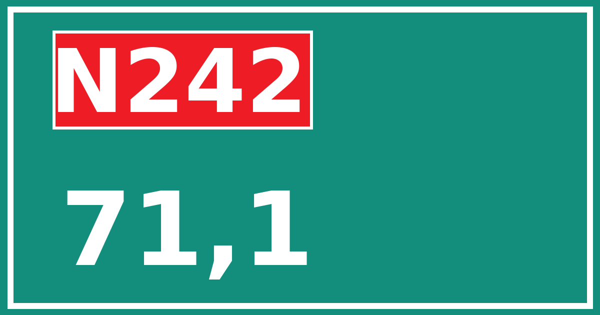 Hectometerbord N242 71,1