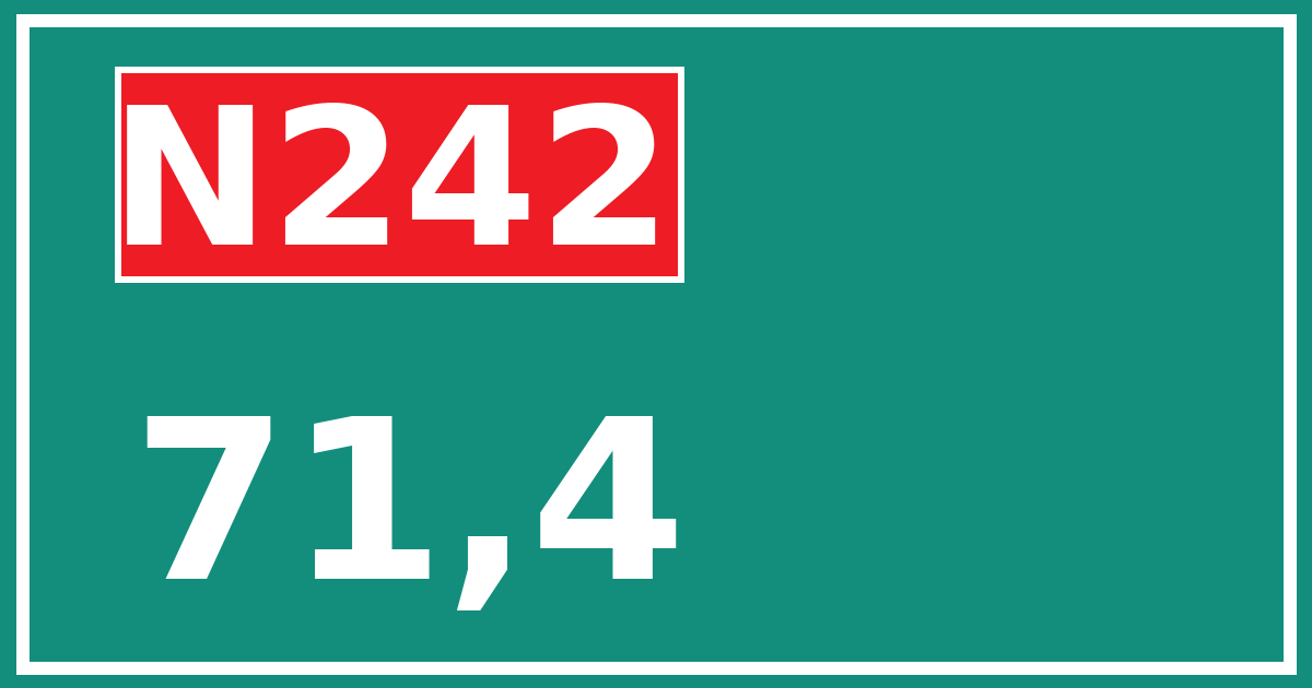 Hectometerbord N242 71,4