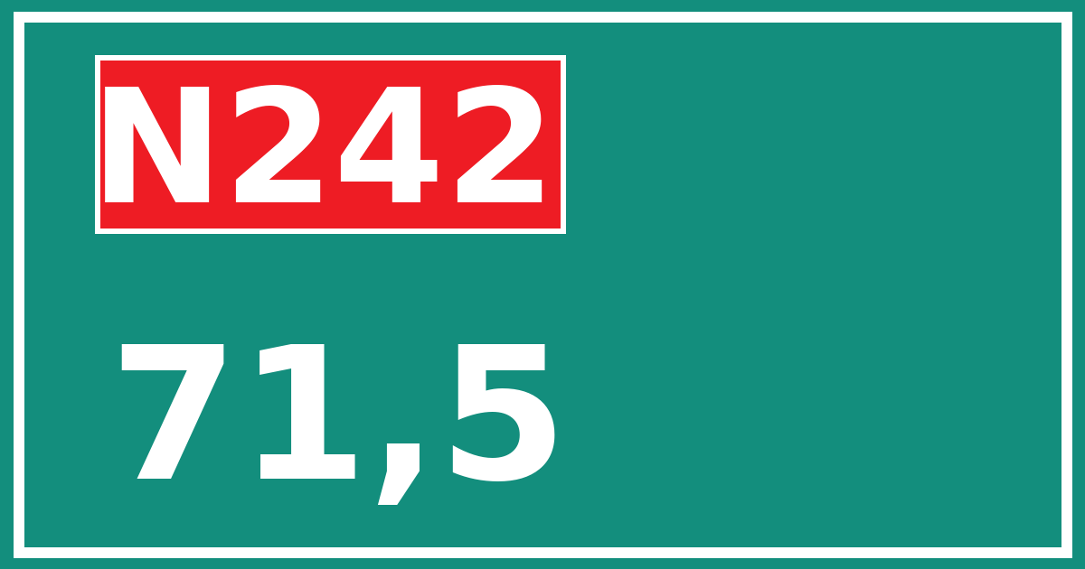 Hectometerbord N242 71,5