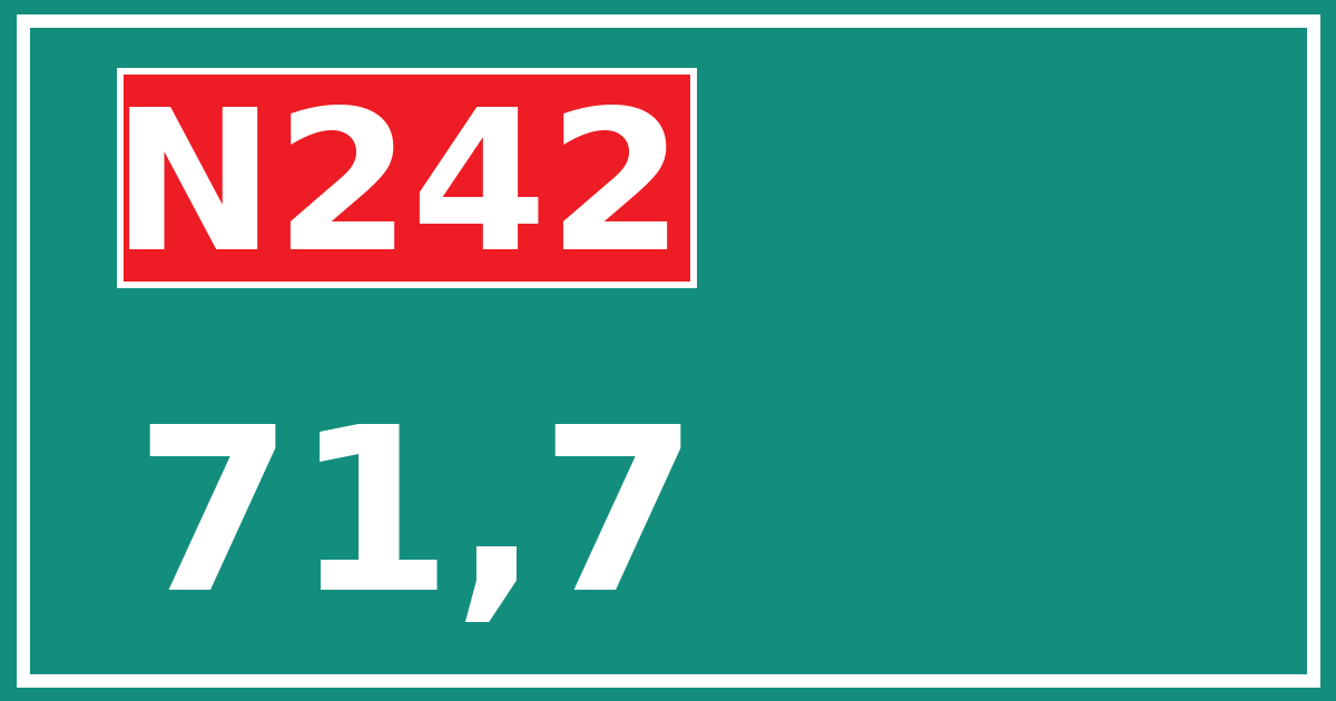 Hectometerbord N242 71,7