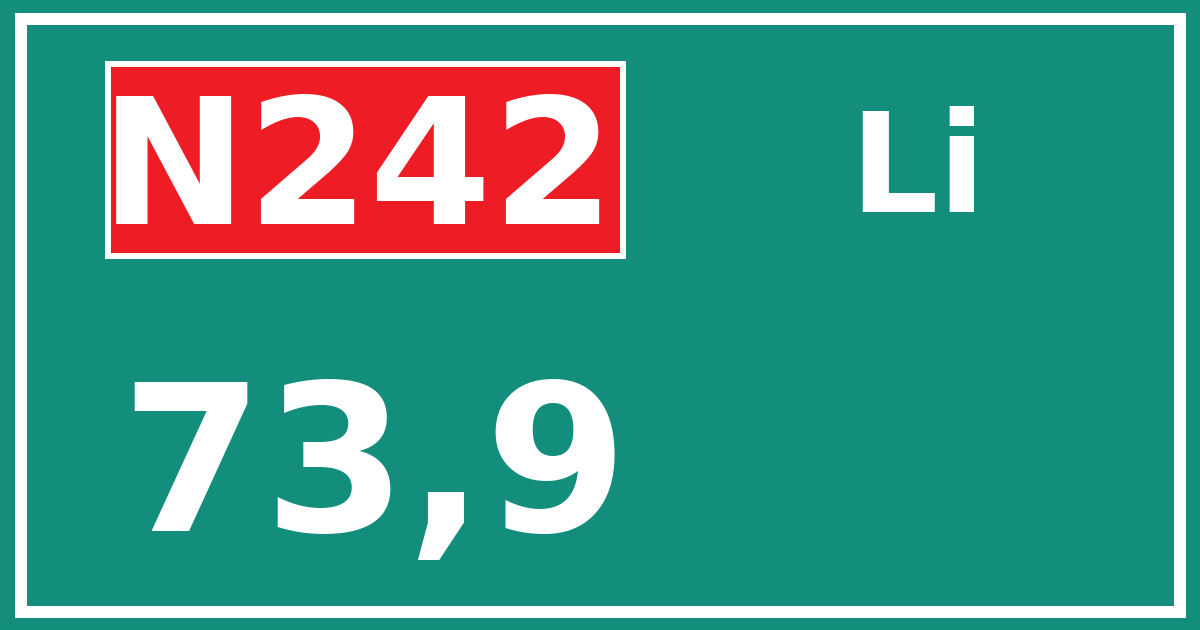 Hectometerbord N242 73,9 zijde Li