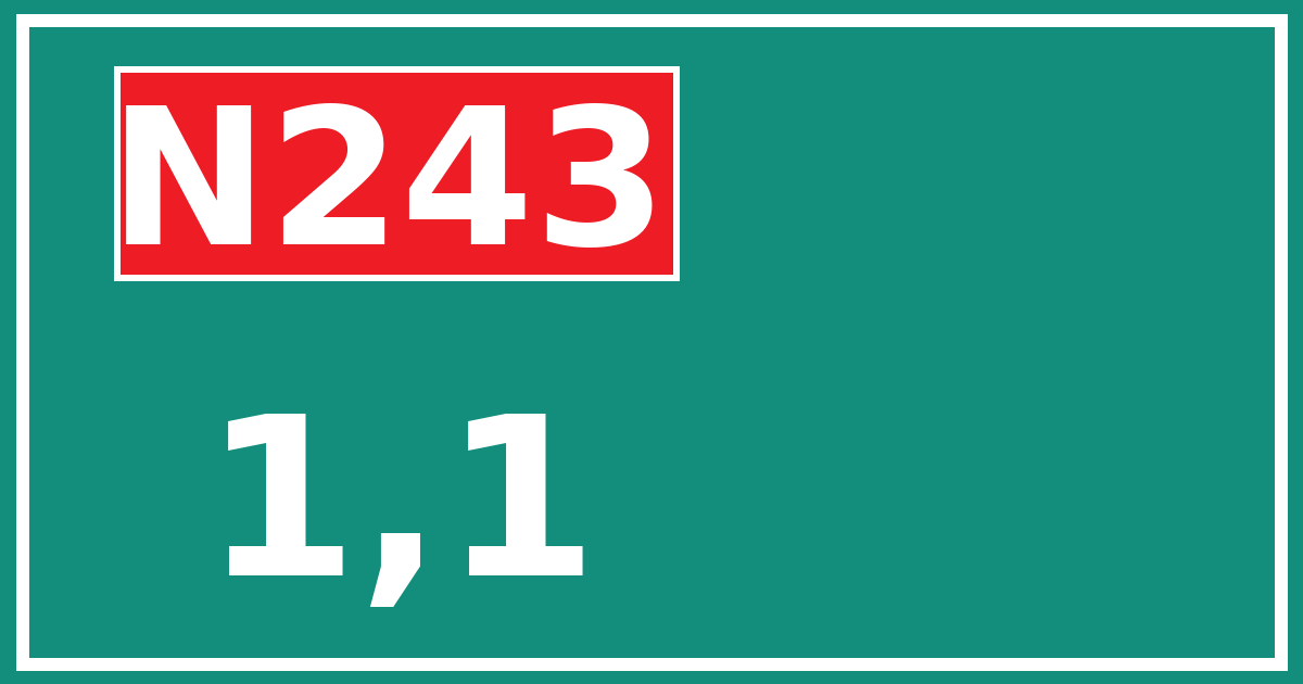 Hectometerbord N243 1,1