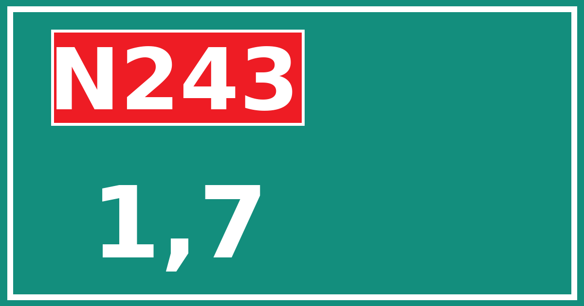 Hectometerbord N243 1,7