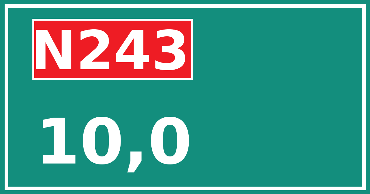 Hectometerbord N243 10,0