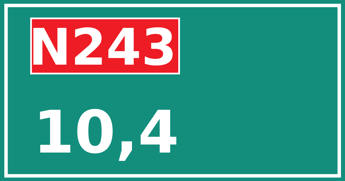 Hectometerbord N243 10,4