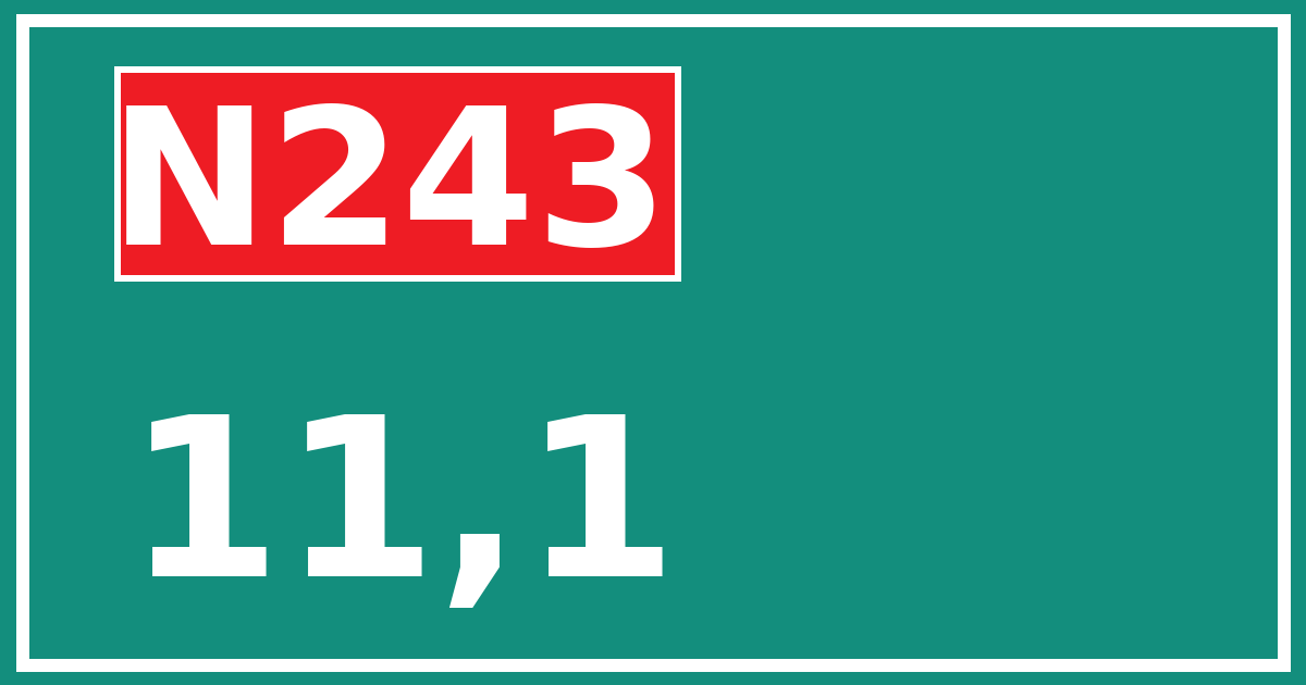 Hectometerbord N243 11,1