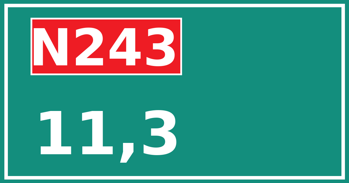 Hectometerbord N243 11,3