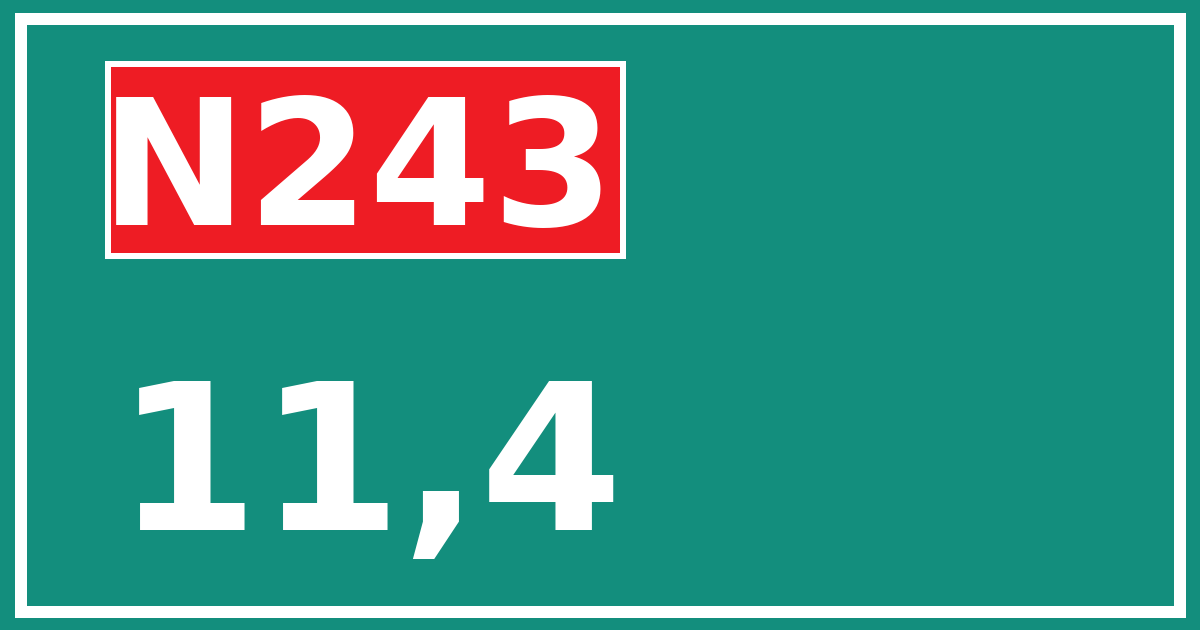 Hectometerbord N243 11,4