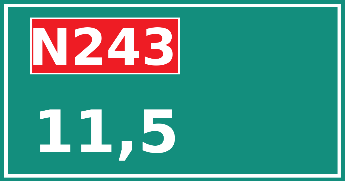Hectometerbord N243 11,5
