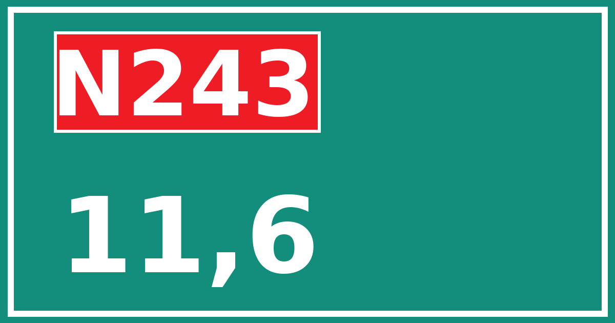 Hectometerbord N243 11,6
