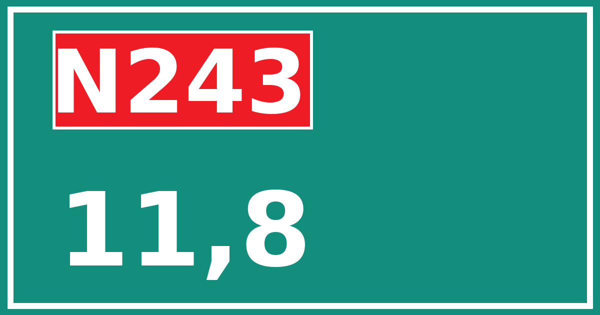 Hectometerbord N243 11,8