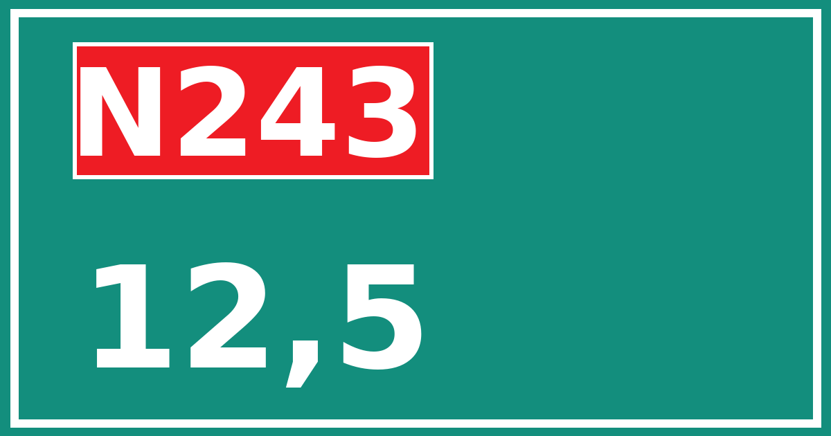 Hectometerbord N243 12,5