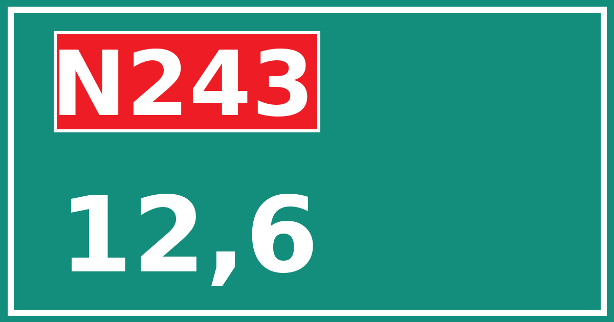 Hectometerbord N243 12,6