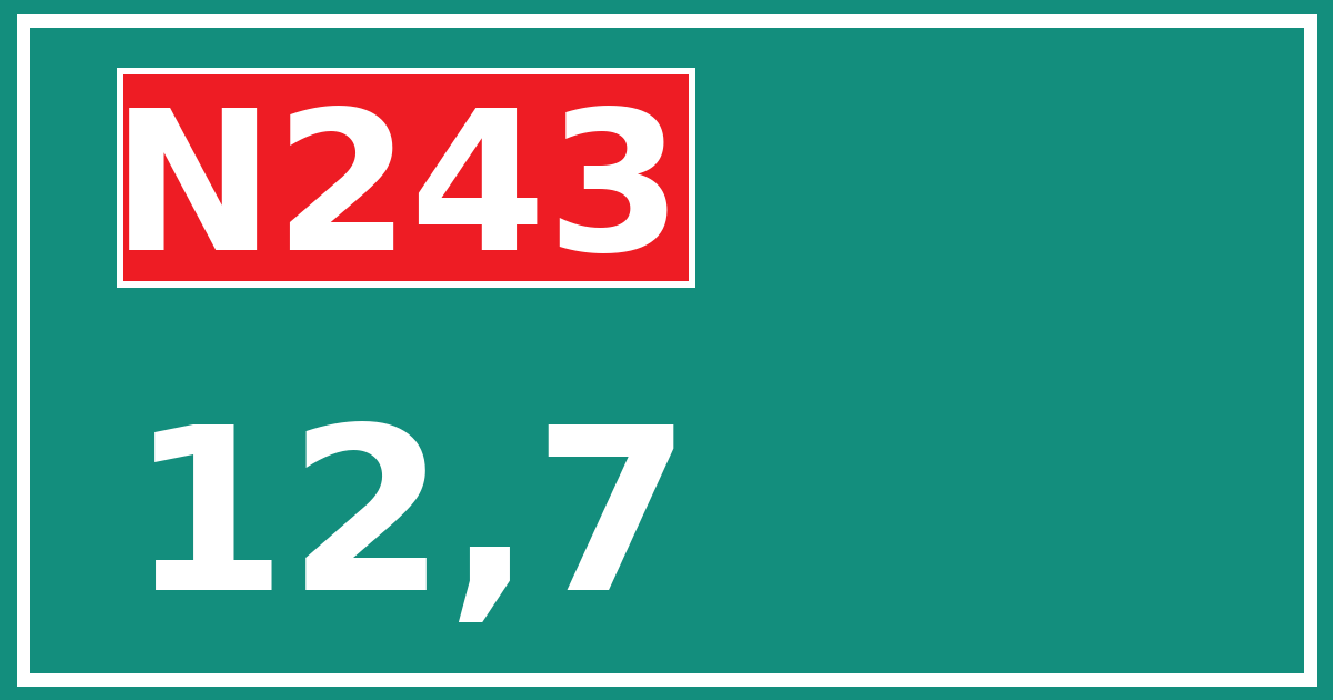 Hectometerbord N243 12,7