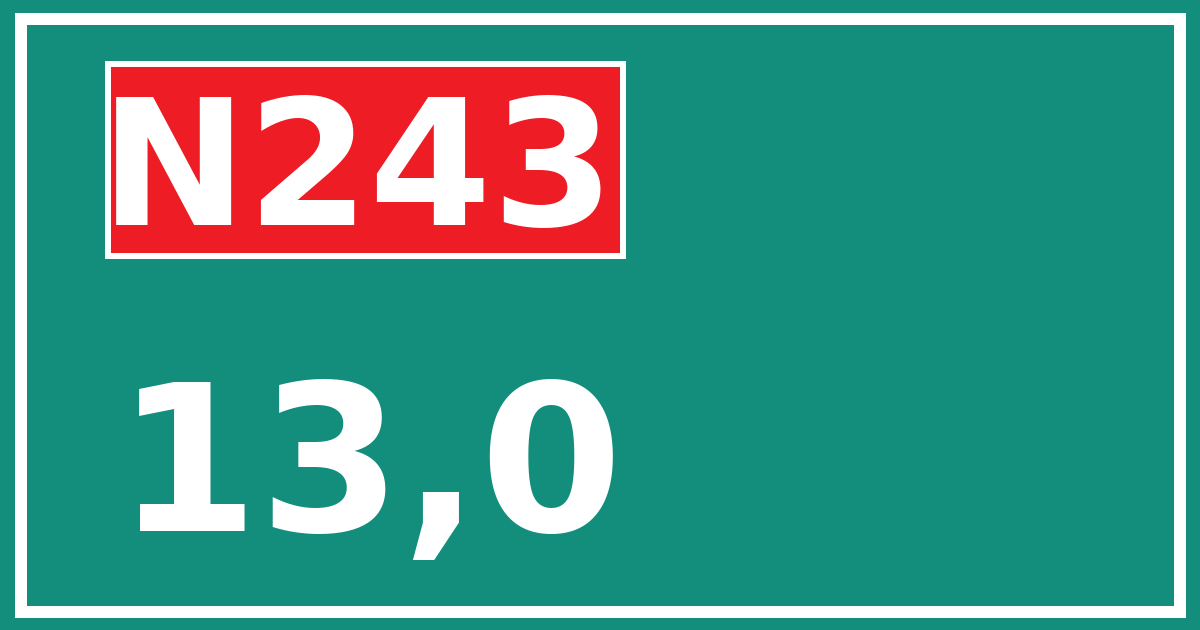 Hectometerbord N243 13,0
