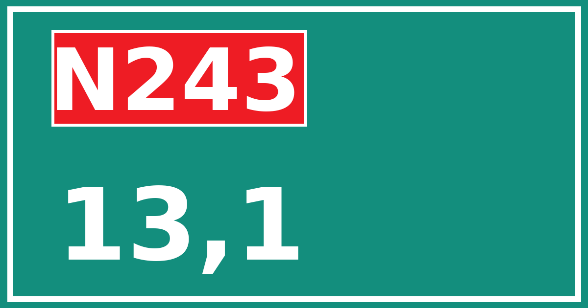 Hectometerbord N243 13,1