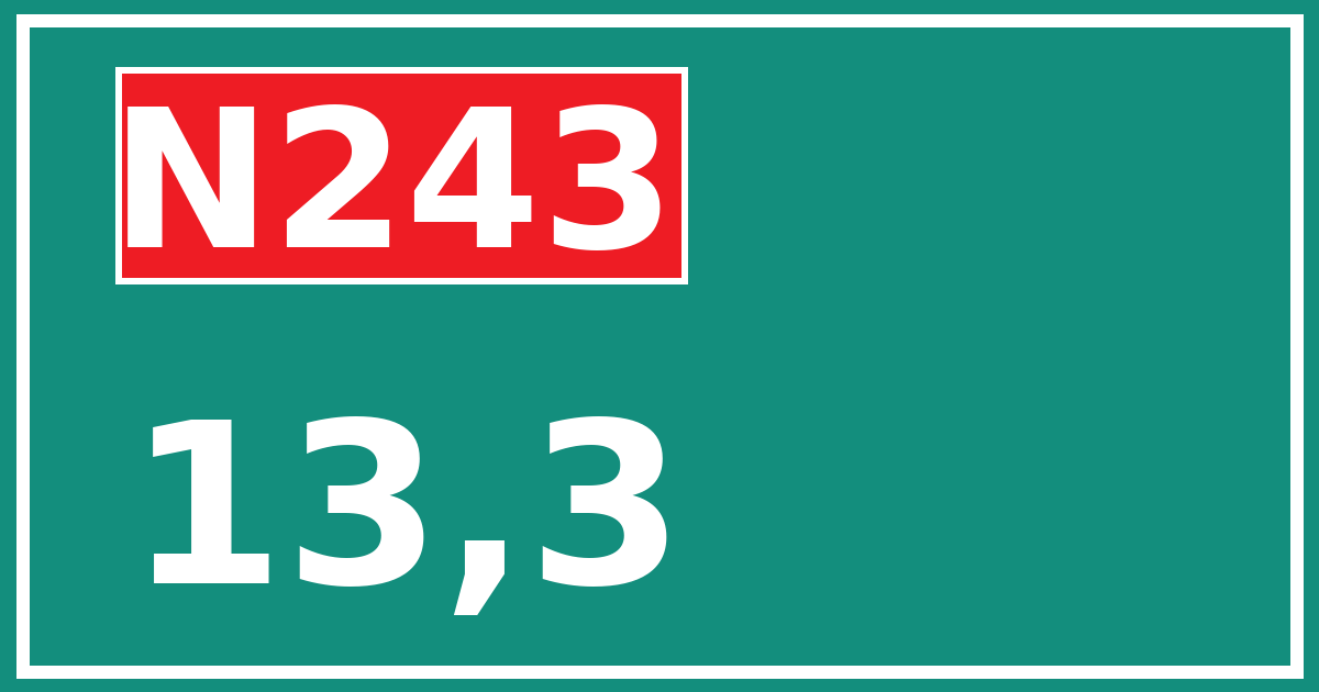Hectometerbord N243 13,3