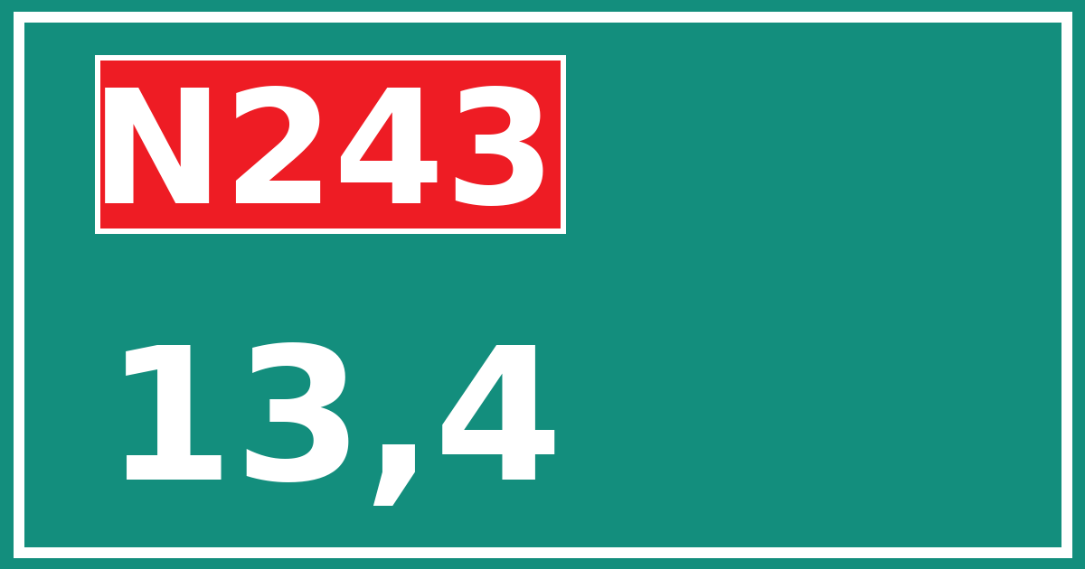 Hectometerbord N243 13,4