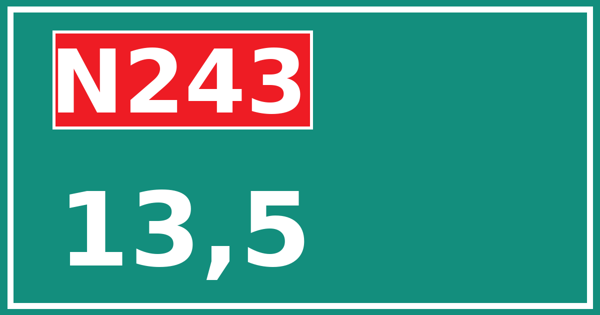 Hectometerbord N243 13,5