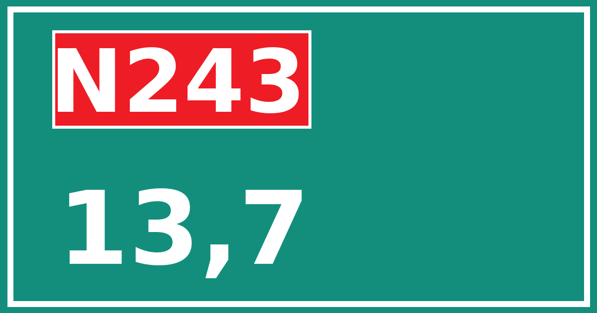 Hectometerbord N243 13,7