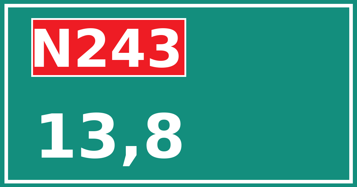 Hectometerbord N243 13,8