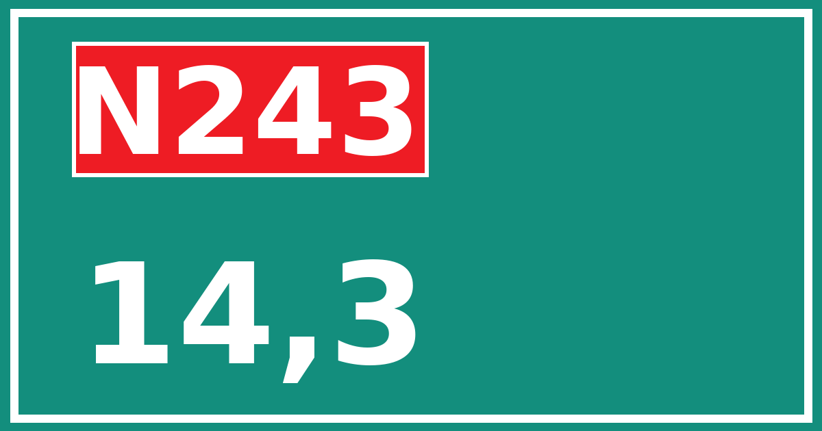 Hectometerbord N243 14,3