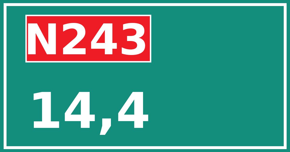 Hectometerbord N243 14,4