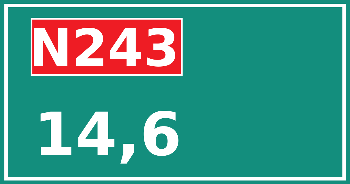 Hectometerbord N243 14,6
