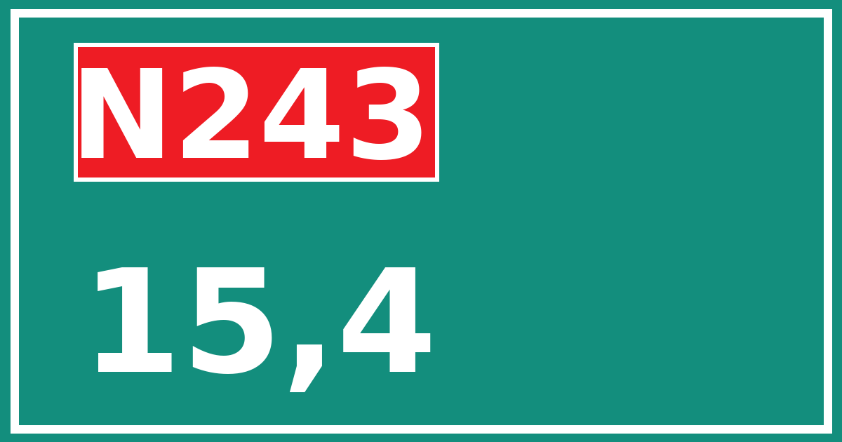 Hectometerbord N243 15,4
