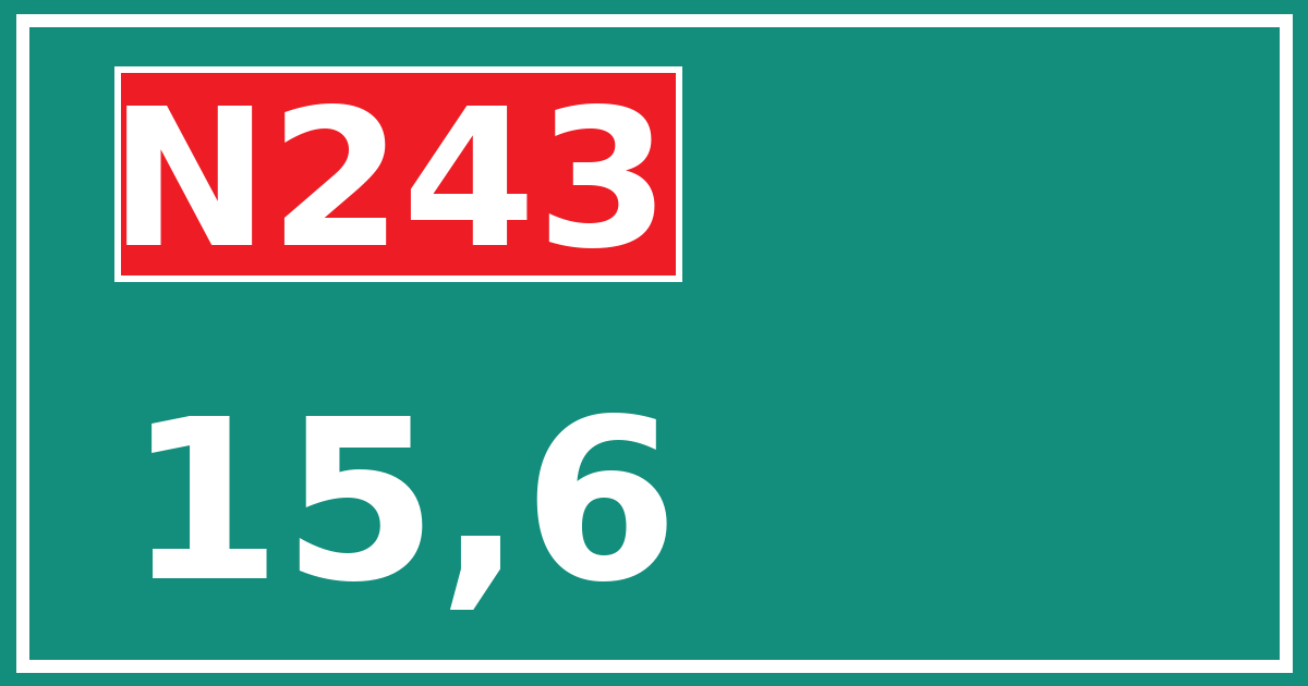 Hectometerbord N243 15,6