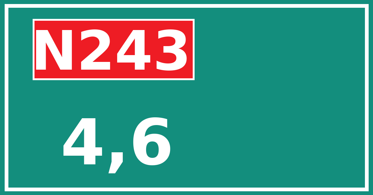 Hectometerbord N243 4,6