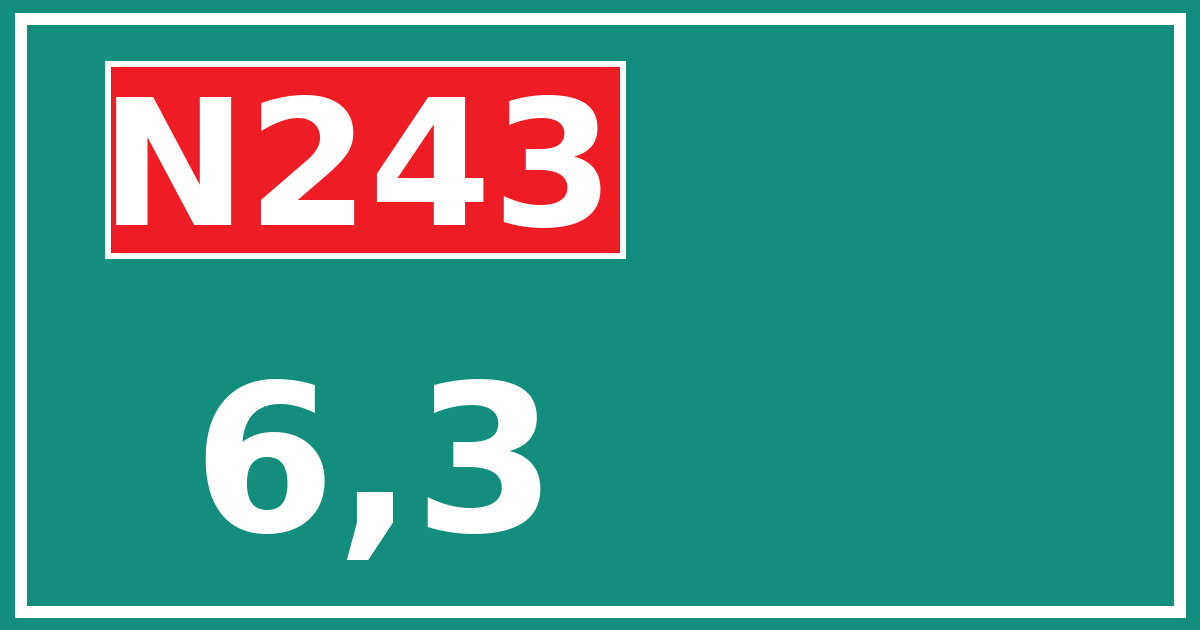 Hectometerbord N243 6,3