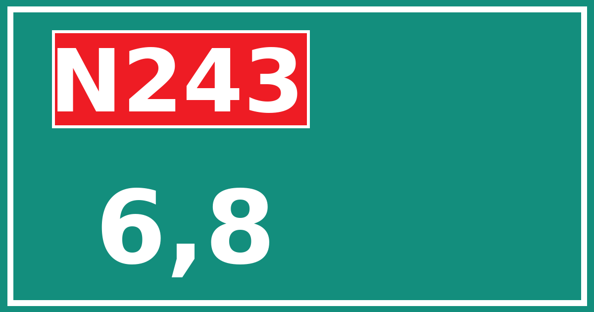 Hectometerbord N243 6,8