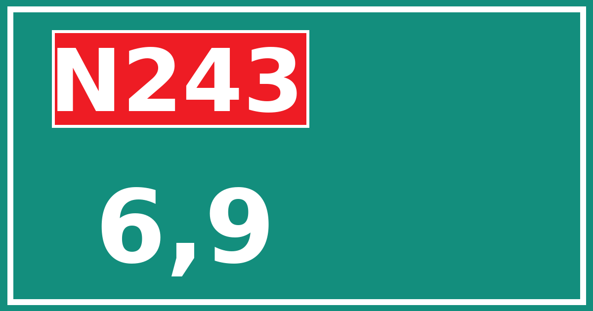 Hectometerbord N243 6,9