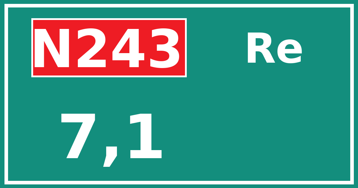 Hectometerbord N243 7,1 zijde Re