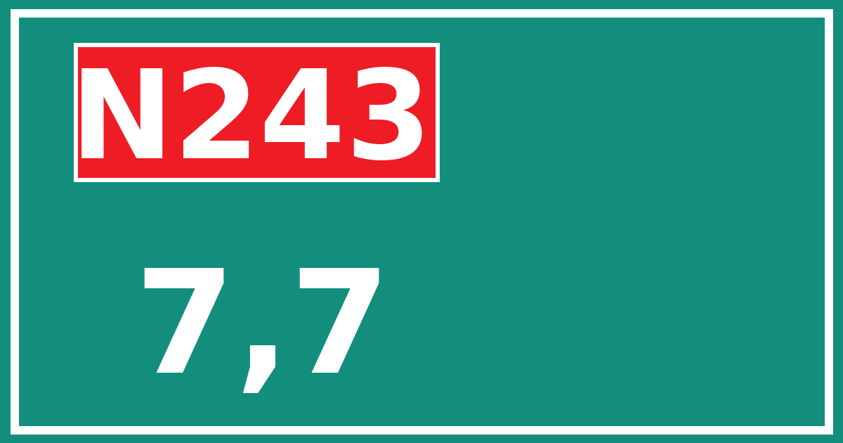 Hectometerbord N243 7,7