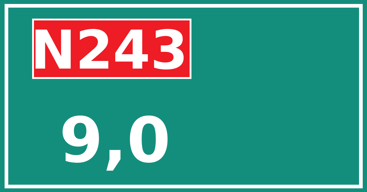 Hectometerbord N243 9,0