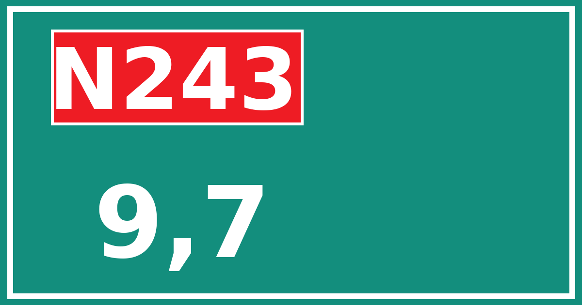 Hectometerbord N243 9,7