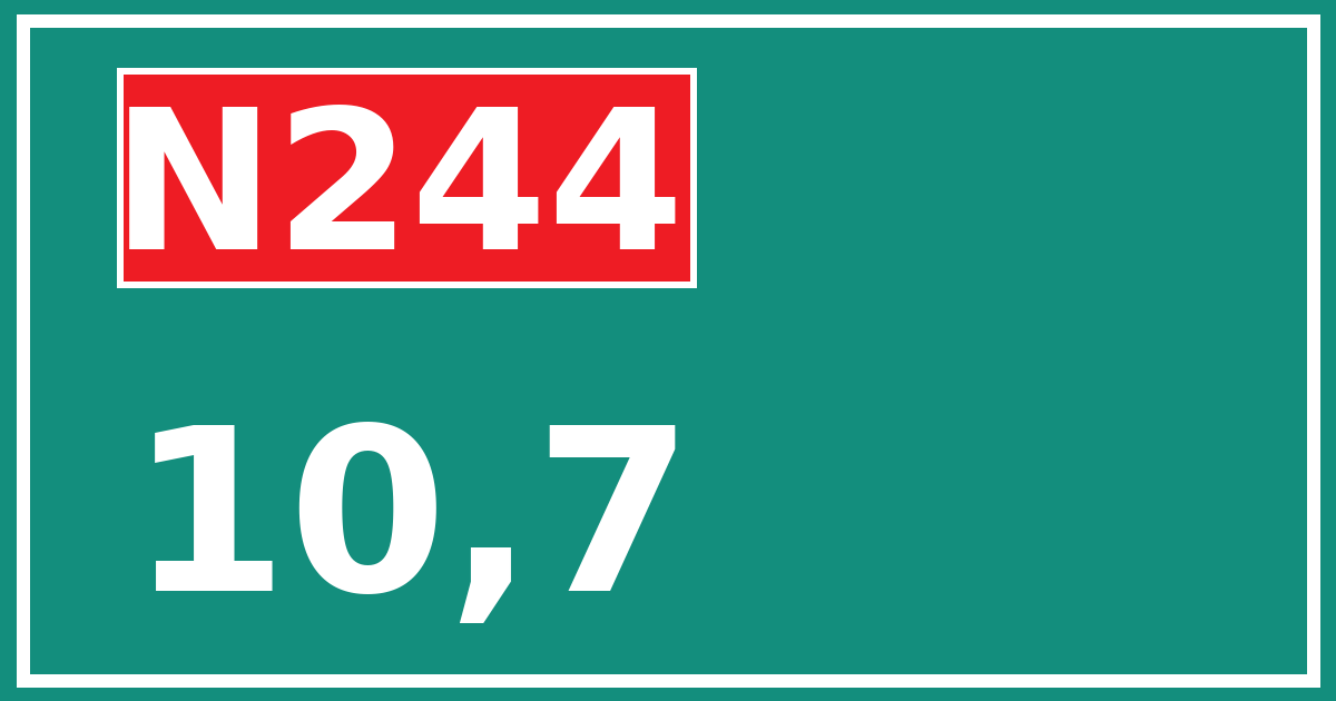 Hectometerbord N244 10,7