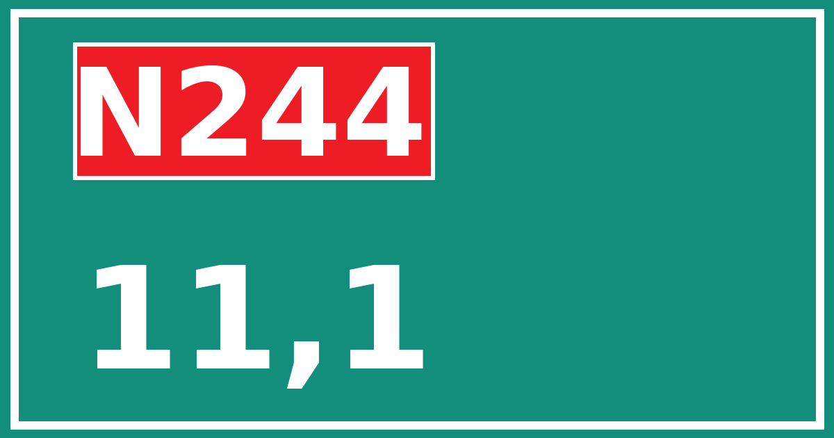 Hectometerbord N244 11,1
